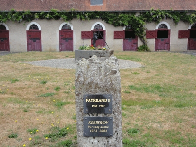 Haras National de Pompadour La tombe de Fayriland II au Haras National de Pompadour